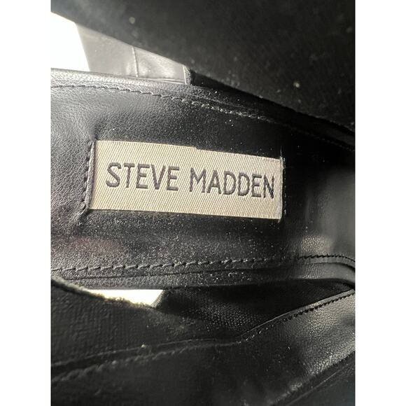 Steve Madden Transfer Faux Leather Peep Toe Booties in Black 7.5 - Picture 8 of 8